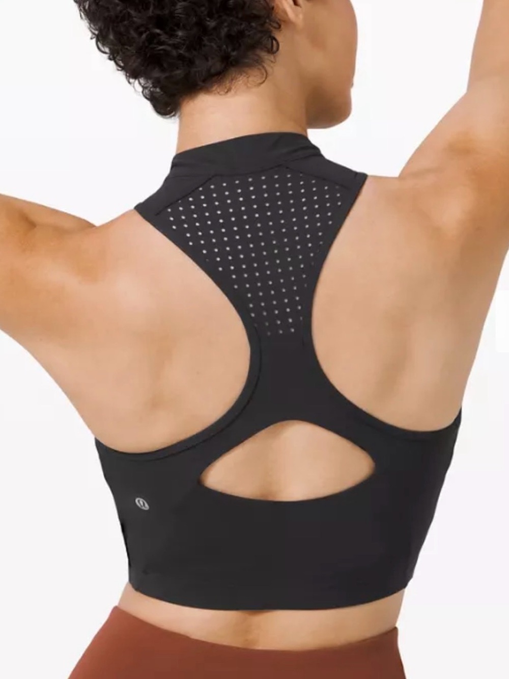 Lululemon Unleash Strength Bra Black Perforated Zip Front Size 6 NWT
